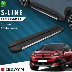 S-Dizayn Citroen E-C5 Aircross Elektrikli S-Line Krom Yan Basamak 193 Cm 2024 Üzeri A+ Kalite thumb 1