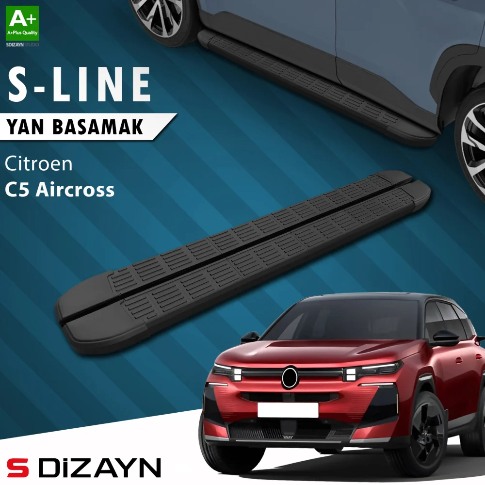 Drs Tuning Citroen E-C5 Aircross Elektrikli S-Line Siyah Yan Basamak 193 Cm 2024 Üzeri A+ Kalite