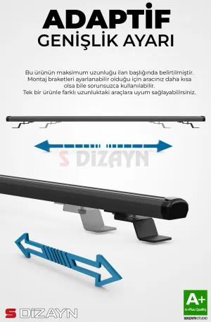 Drs Tuning Hyundai Santa FE S-Bar Cargo V1 Ara Atkı Tavan Taşıyıcı Barı Siyah 120 Cm 2000-2006 A+ Kalite - Görsel 2