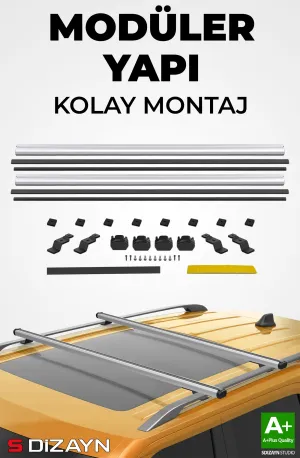 Drs Tuning VW Polo Cross S-Bar Cargo V1 Ara Atkı Tavan Taşıyıcı Barı Gri 130 Cm 2009-2017 A+ Kalite - Görsel 4