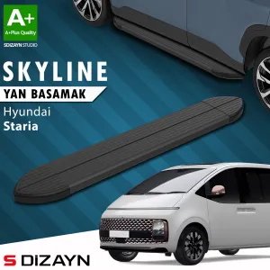 Hyundai uyumlu Staria Skyline Siyah Yan Basamak 233 Cm 2021 Üzeri A+ Kalite modelleri DRS Tuning'de. Kaliteli malzeme, hızlı kargo ve güvenli alışverişle hemen
