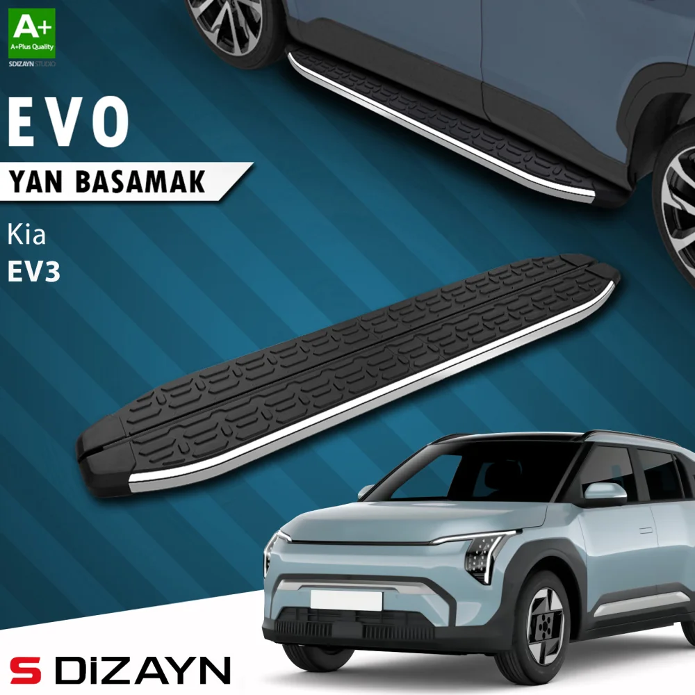 Drs Tuning Kia EV3 Evo Krom Yan Basamak 183 Cm 2025 Üzeri A+ Kalite