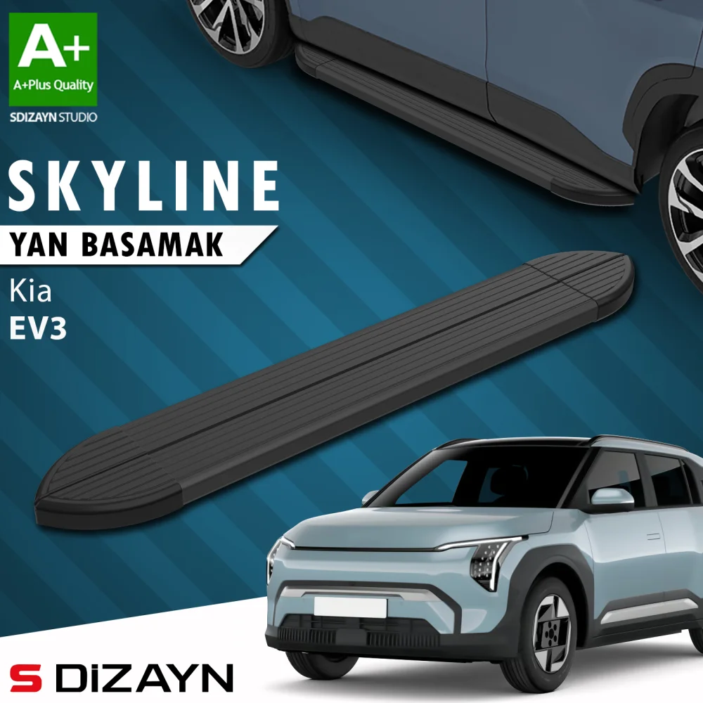 Drs Tuning Kia EV3 Skyline Siyah Yan Basamak 183 Cm 2025 Üzeri A+ Kalite