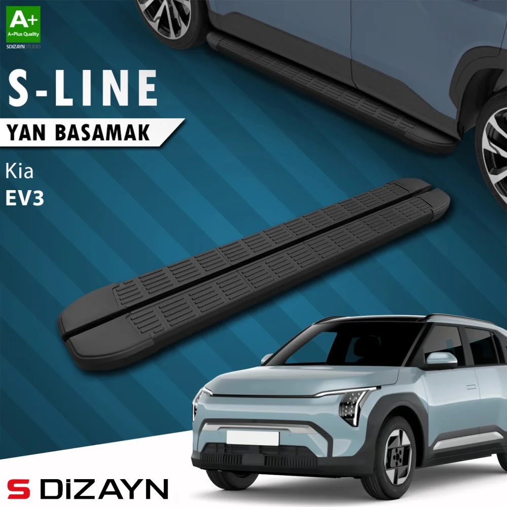 Drs Tuning Kia EV3 S-Line Siyah Yan Basamak 183 Cm 2025 Üzeri A+ Kalite