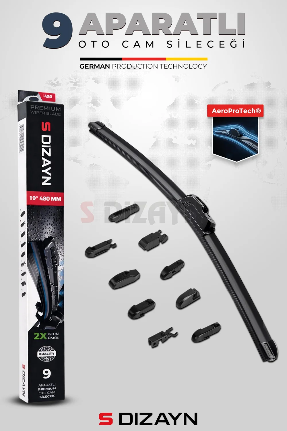 Drs Tuning 9 Aparatlı Oto Cam Sileceği 75 Cm 30 İnç Universal A+ Kalite