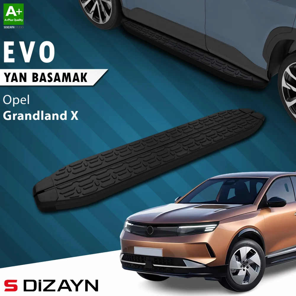 Drs Tuning Opel Grandland 2 Elektrikli Evo Siyah Yan Basamak 193 Cm 2024 Üzeri A+ Kalite