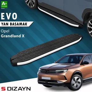 Opel Grandland 2021-Günümüz (Grandland) uyumlu 2 Hybrid Benzinli Evo Aluminyum Yan Basamak 193 Cm 2024 Üzeri A+ Kalite modelleri DRS Tuning'de. Kaliteli