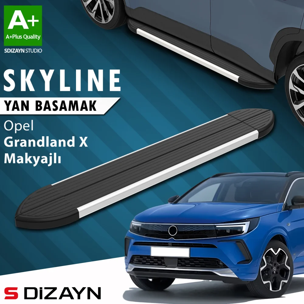 Drs Tuning Opel Grandland X Makyajlı Hybrid Skyline Aluminyum Yan Basamak 183 Cm 2021-2024 A+ Kalite