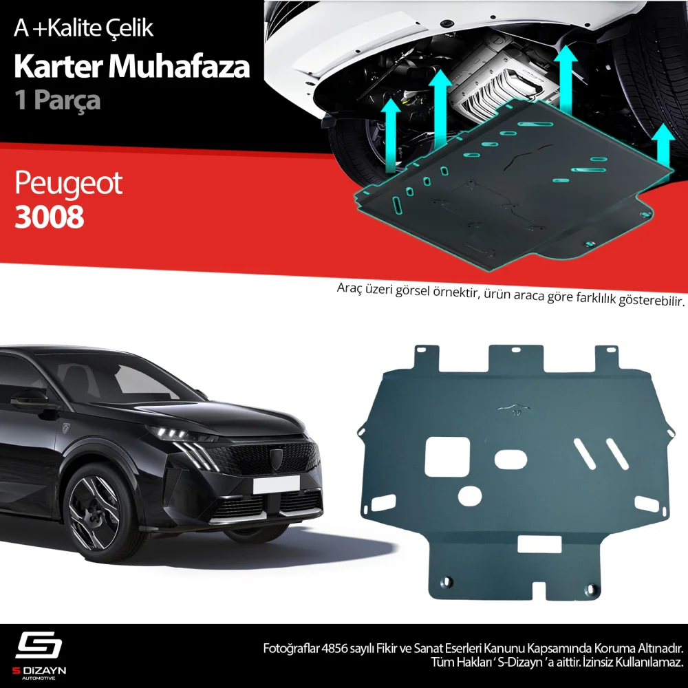 Drs Tuning Peugeot 3008 Çelik Karter Muhafaza Koruma 2024 Üzeri A+ Kalite