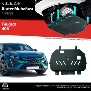 Peugeot 408 2022-Günümüz (P54) uyumlu Çelik Karter Muhafaza Koruma 2023 Üzeri A+ Kalite modelleri DRS Tuning'de. Kaliteli malzeme, hızlı kargo ve güvenli