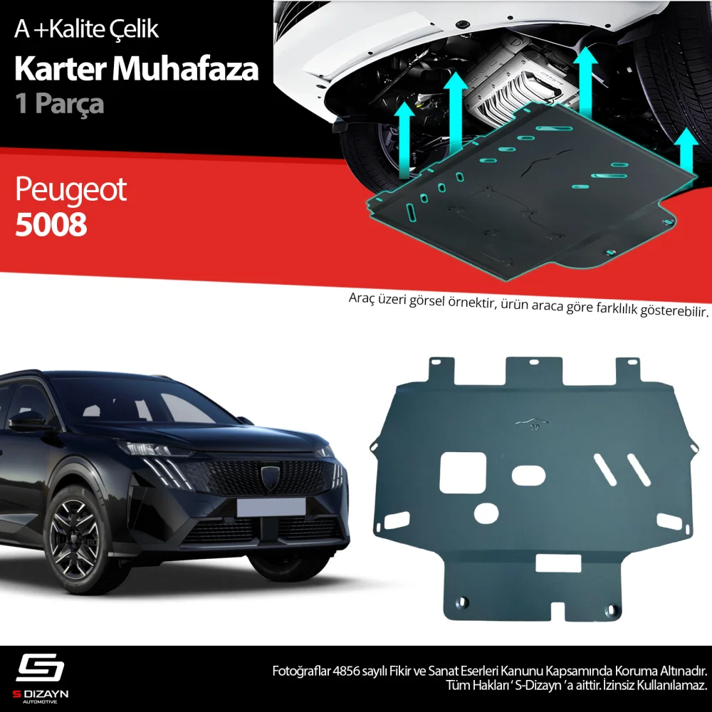 Drs Tuning Peugeot 5008 Çelik Karter Muhafaza Koruma 2024 Üzeri A+ Kalite