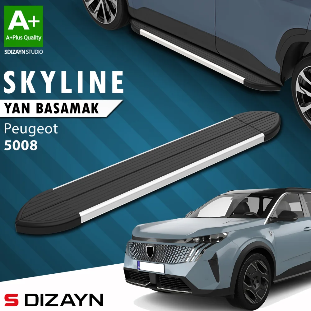 Drs Tuning Peugeot 5008 3 Elektrikli Skyline Aluminyum Yan Basamak 203 Cm 2024 Üzeri A+ Kalite
