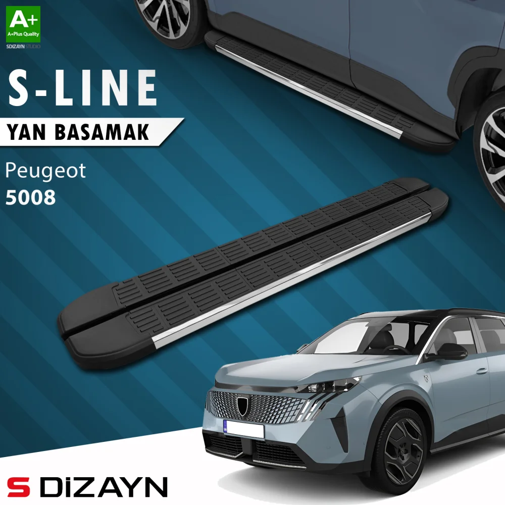 Drs Tuning Peugeot 5008 3 Elektrikli S-Line Krom Yan Basamak 203 Cm 2024 Üzeri A+ Kalite