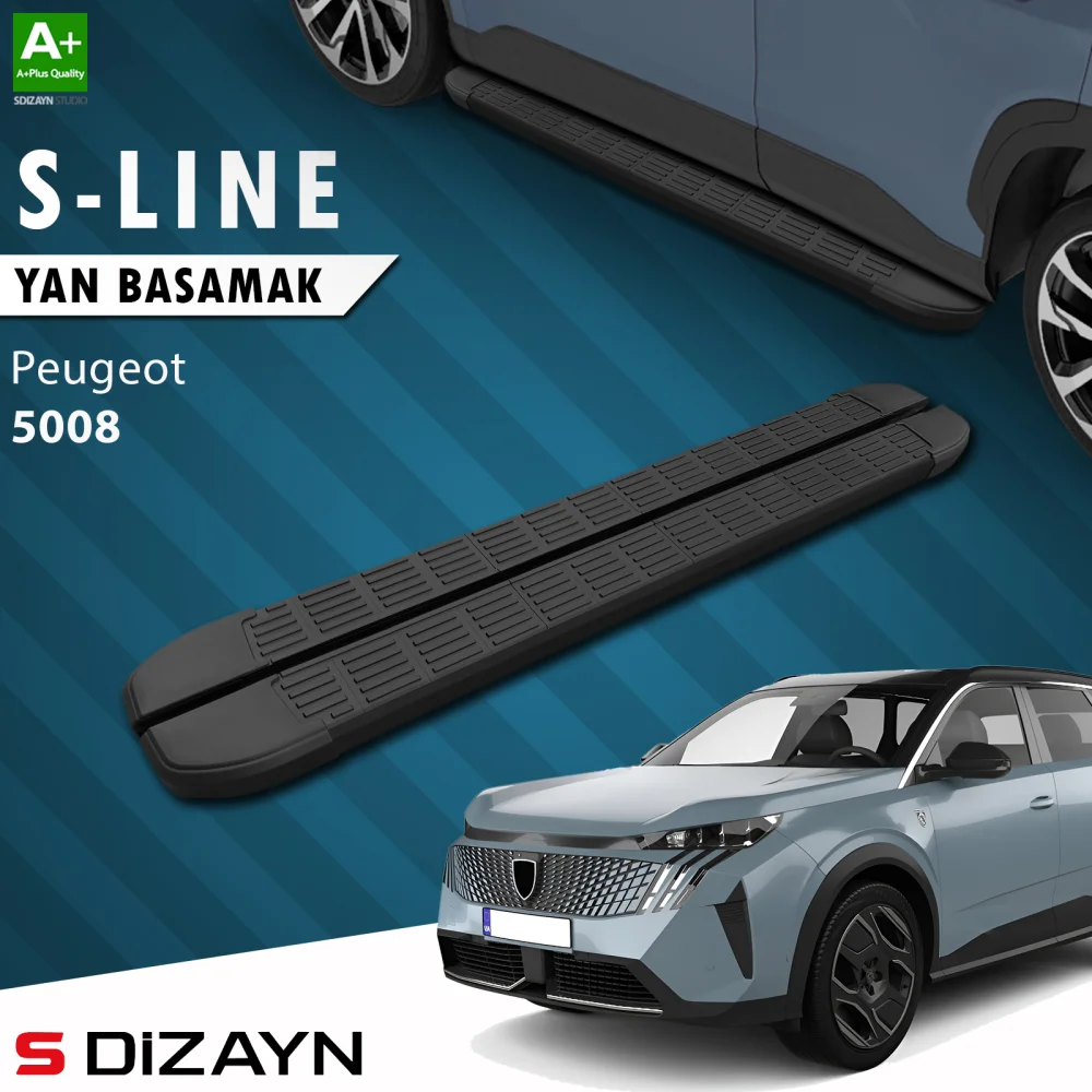 Drs Tuning Peugeot 5008 3 Elektrikli S-Line Siyah Yan Basamak 203 Cm 2024 Üzeri A+ Kalite