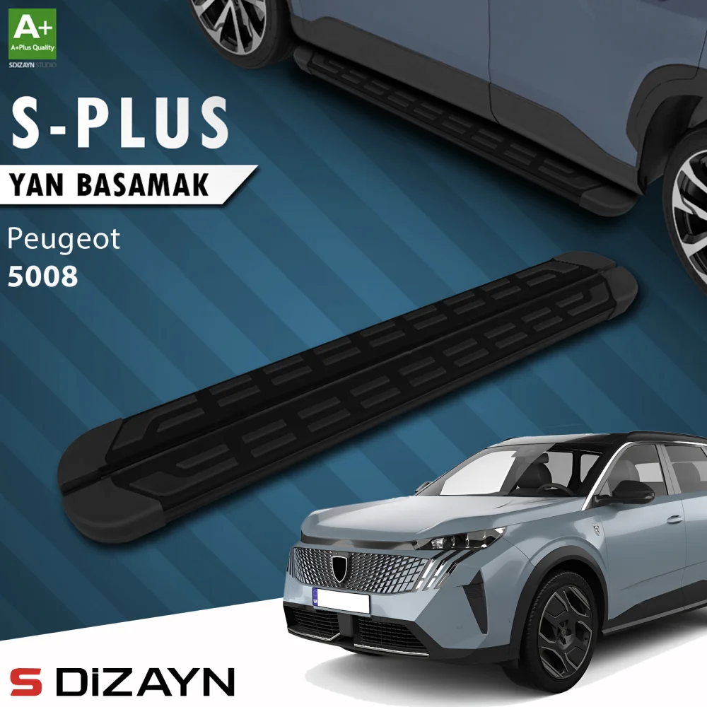 Drs Tuning Peugeot 5008 3 Elektrikli S-Plus Siyah Yan Basamak 203 Cm 2024 Üzeri A+ Kalite