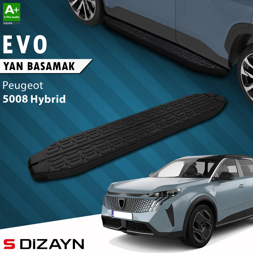 Drs Tuning Peugeot 5008 3 Hybrid Evo Siyah Yan Basamak 203 Cm 2024 Üzeri A+ Kalite