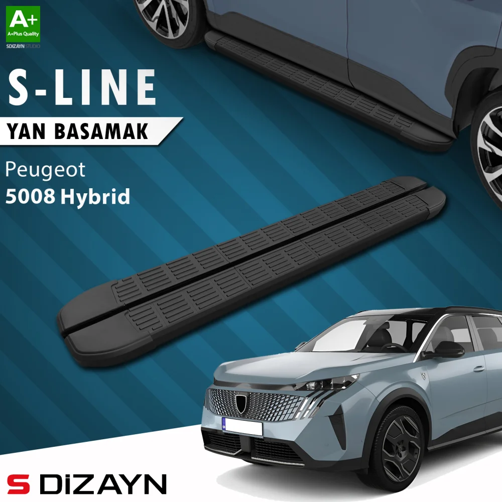 Drs Tuning Peugeot 5008 3 Hybrid S-Line Siyah Yan Basamak 203 Cm 2024 Üzeri A+ Kalite