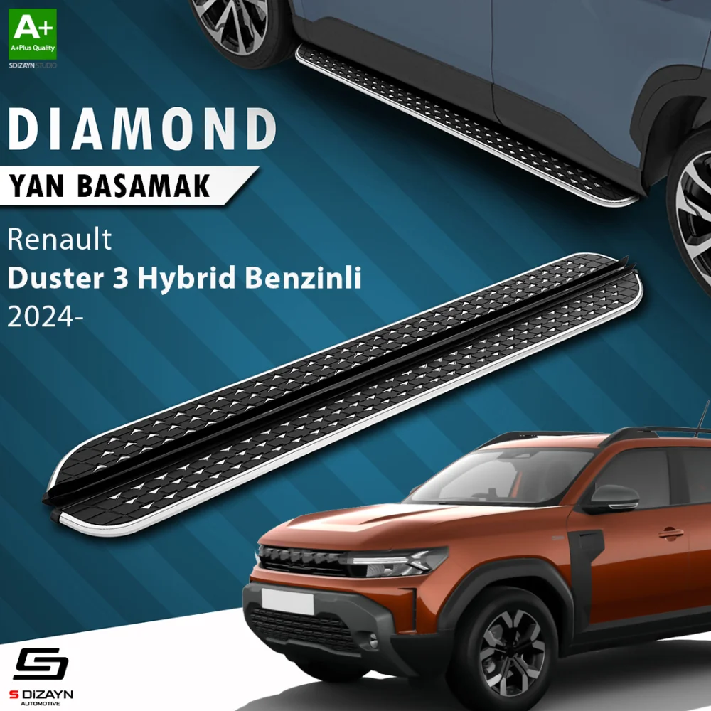 Drs Tuning Renault Duster 3 Hybrid Benzinli Diamond Krom Yan Basamak 183 Cm 2024 Üzeri A+ Kalite