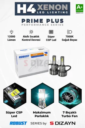 S-Dizayn Prime Plus H4 Led Xenon / 45W / 7000K A+ Kalite thumb 1