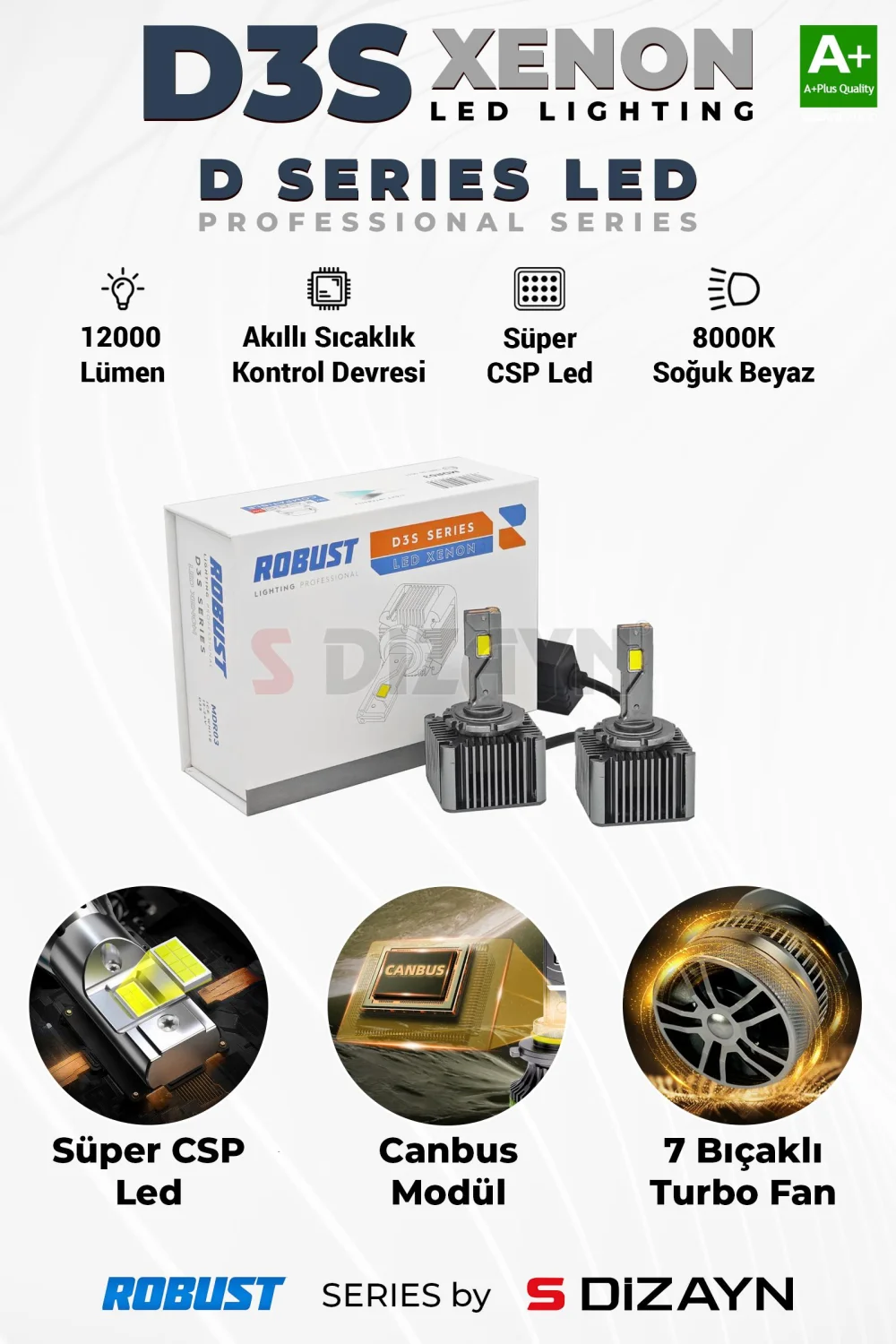 Drs Tuning D3S Led Xenon / 60W / 12000 LM / 8000K A+ Kalite