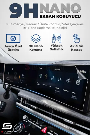 Drs Tuning Renault Boreal Evolution 9H Nano 7 İnç Gösterge ve 10 İnç Multimedya Ekran Koruyucu 2'Li Set (PARLAK) 2025 Üzeri A+ Kalite - Görsel 2