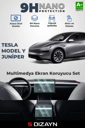 Drs Tuning Tesla Model Y Juniper Ön Ve Arka Ekran Koruyucu Seti (Parlak) 2025 Üzeri A+ Kalite