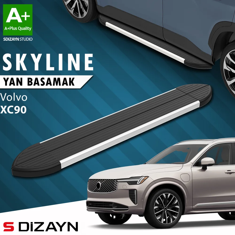 Drs Tuning Volvo XC90 Makyajlı Hybrid Skyline Aluminyum Yan Basamak 203 Cm 2024 Üzeri A+ Kalite