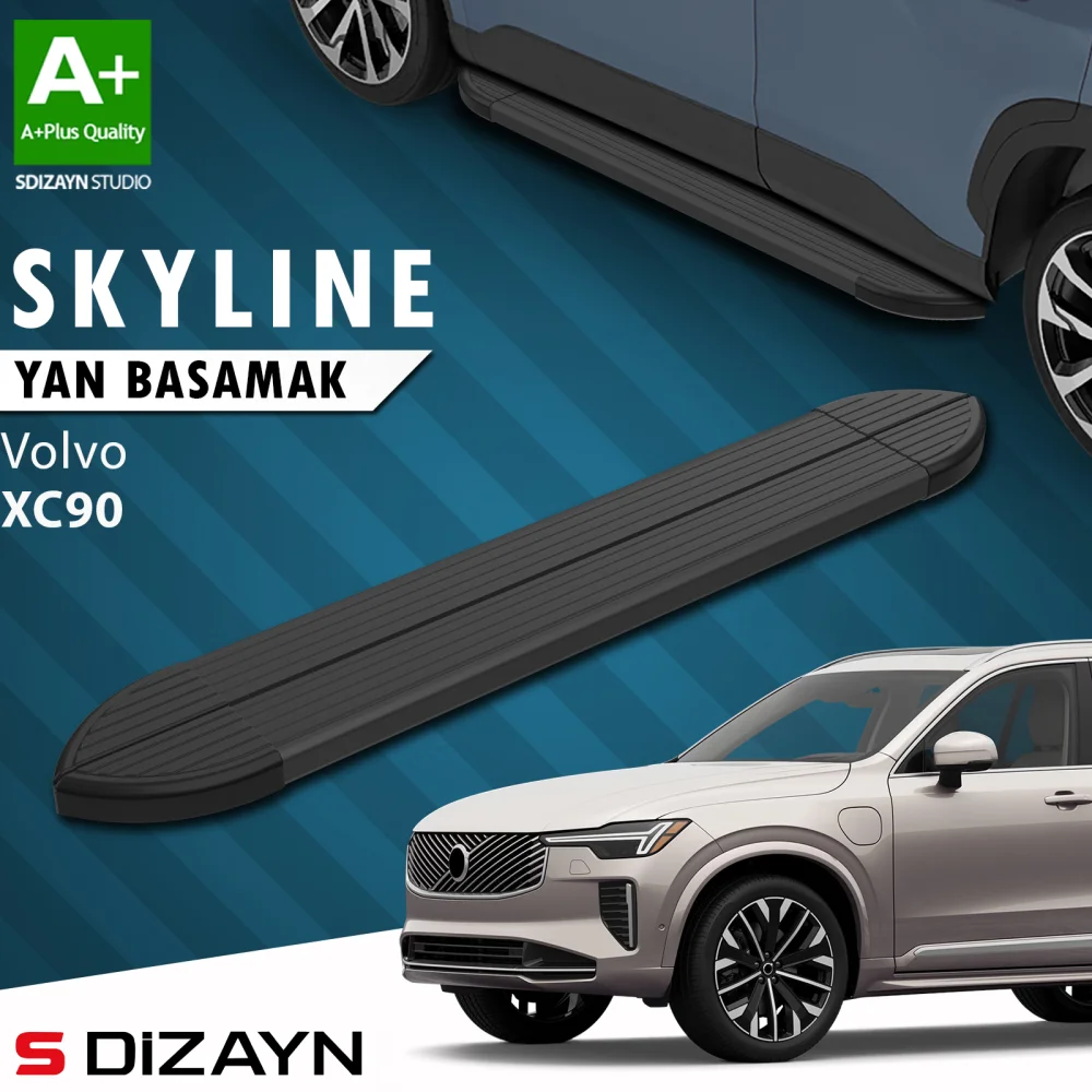 Drs Tuning Volvo XC90 Makyajlı Hybrid Skyline Siyah Yan Basamak 203 Cm 2024 Üzeri A+ Kalite