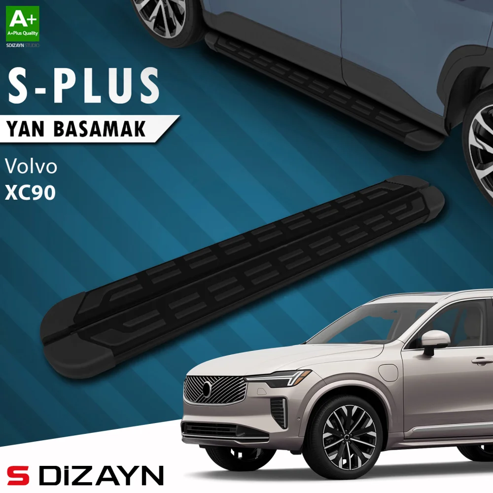 Drs Tuning Volvo XC90 Makyajlı Hybrid S-Plus Siyah Yan Basamak 203 Cm 2024 Üzeri A+ Kalite