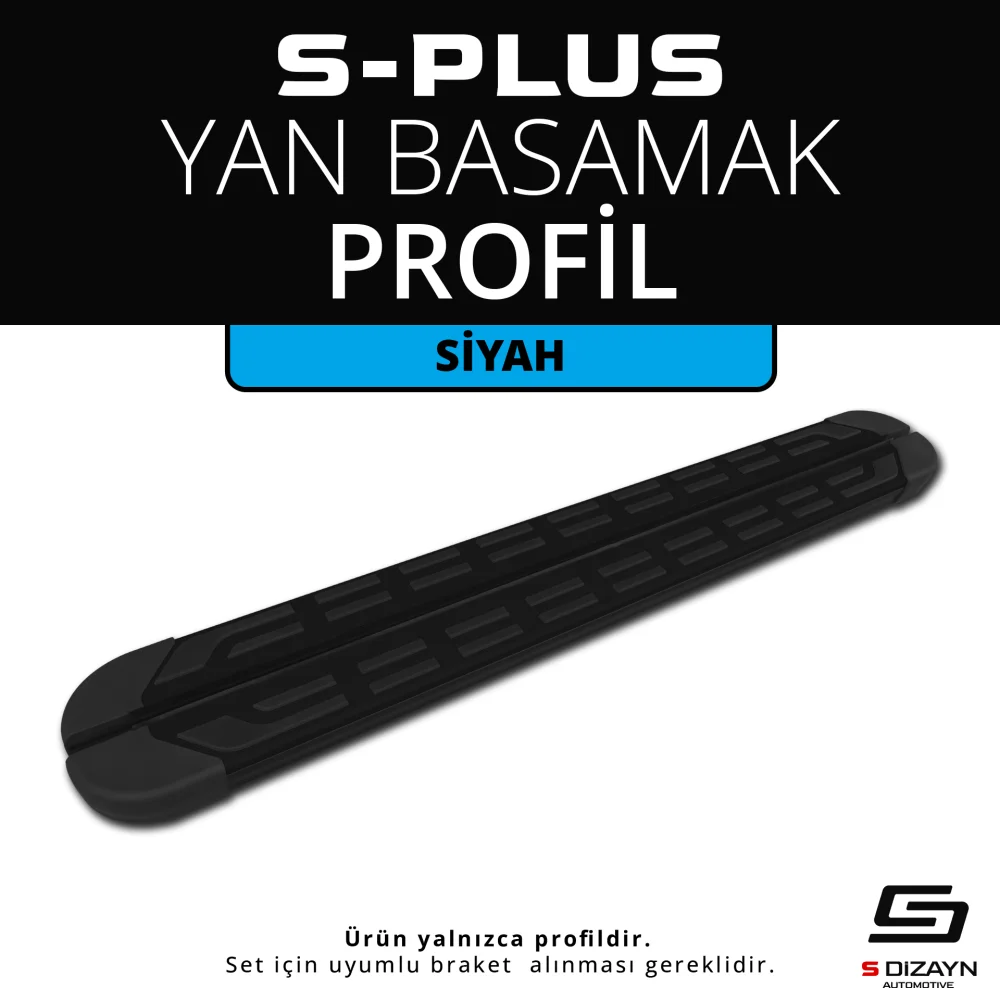 S-Plus Siyah Yan Basamak Profil 163 Cm